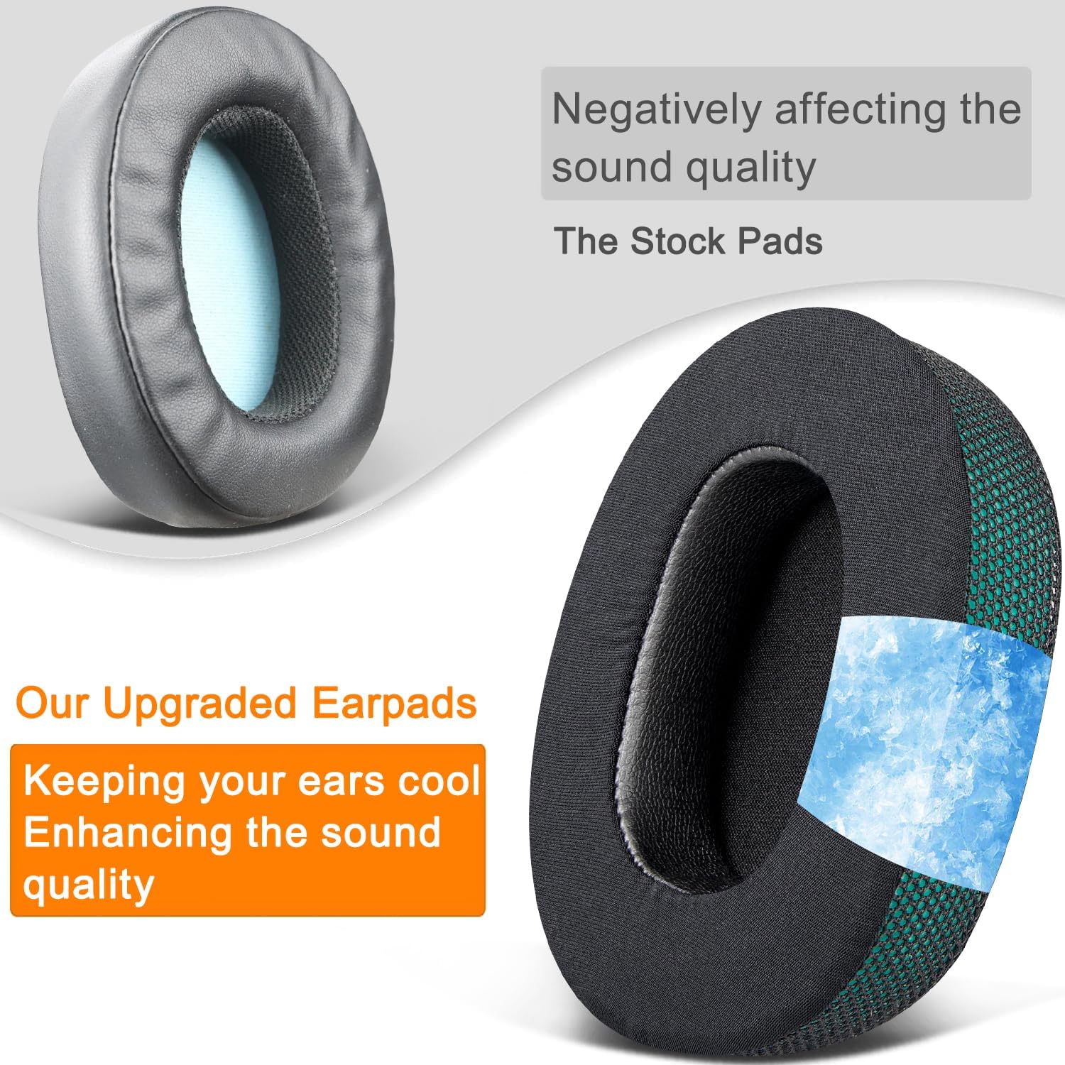 SOULWIT Earpads for Skullcandy Hesh 3/ANC/Evo & Crusher Wireless/ANC/Evo & Venue ANC - Cooling Gel