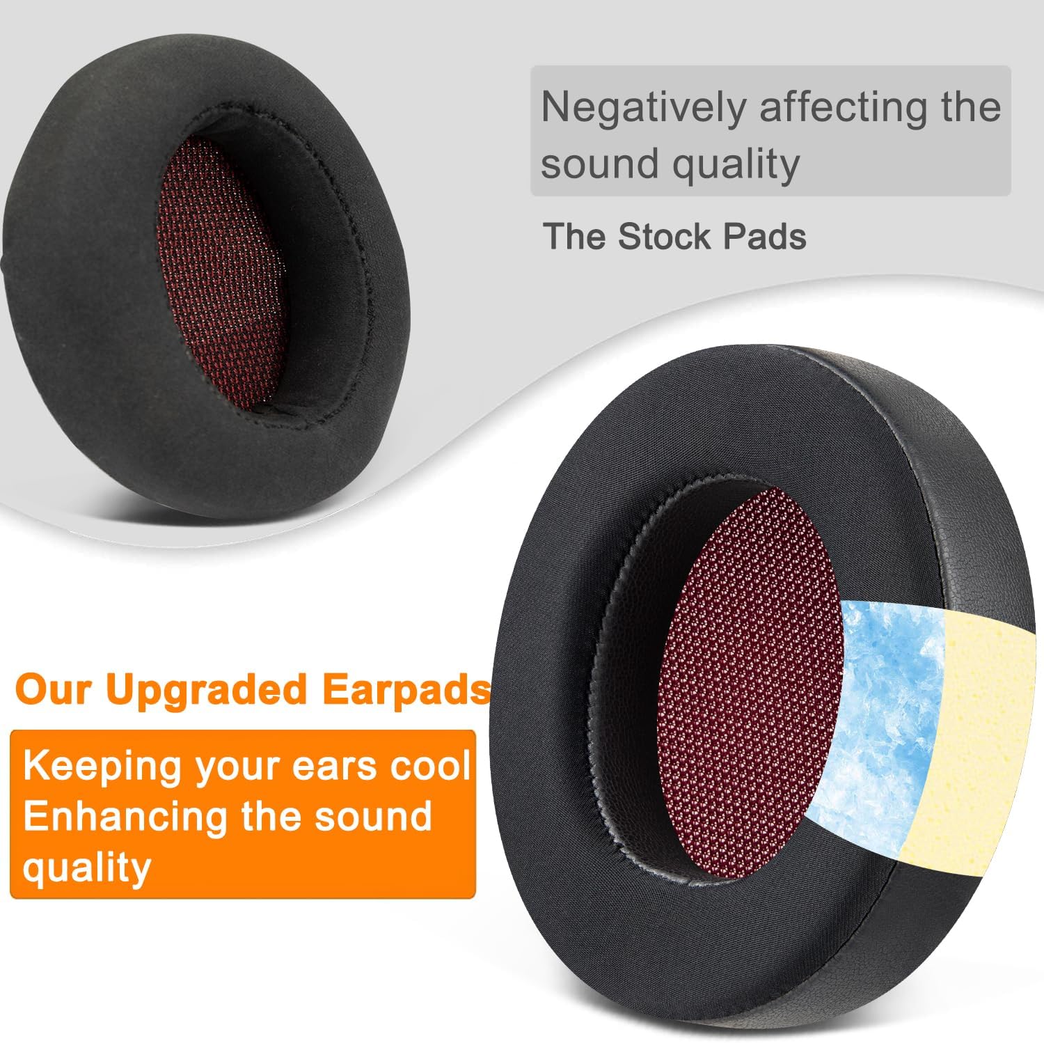 SOULWIT Earpads for Teufel REAL BLUE NC (2020), REAL BLUE (2020), REAL PURE (2020) - Cooling Gel