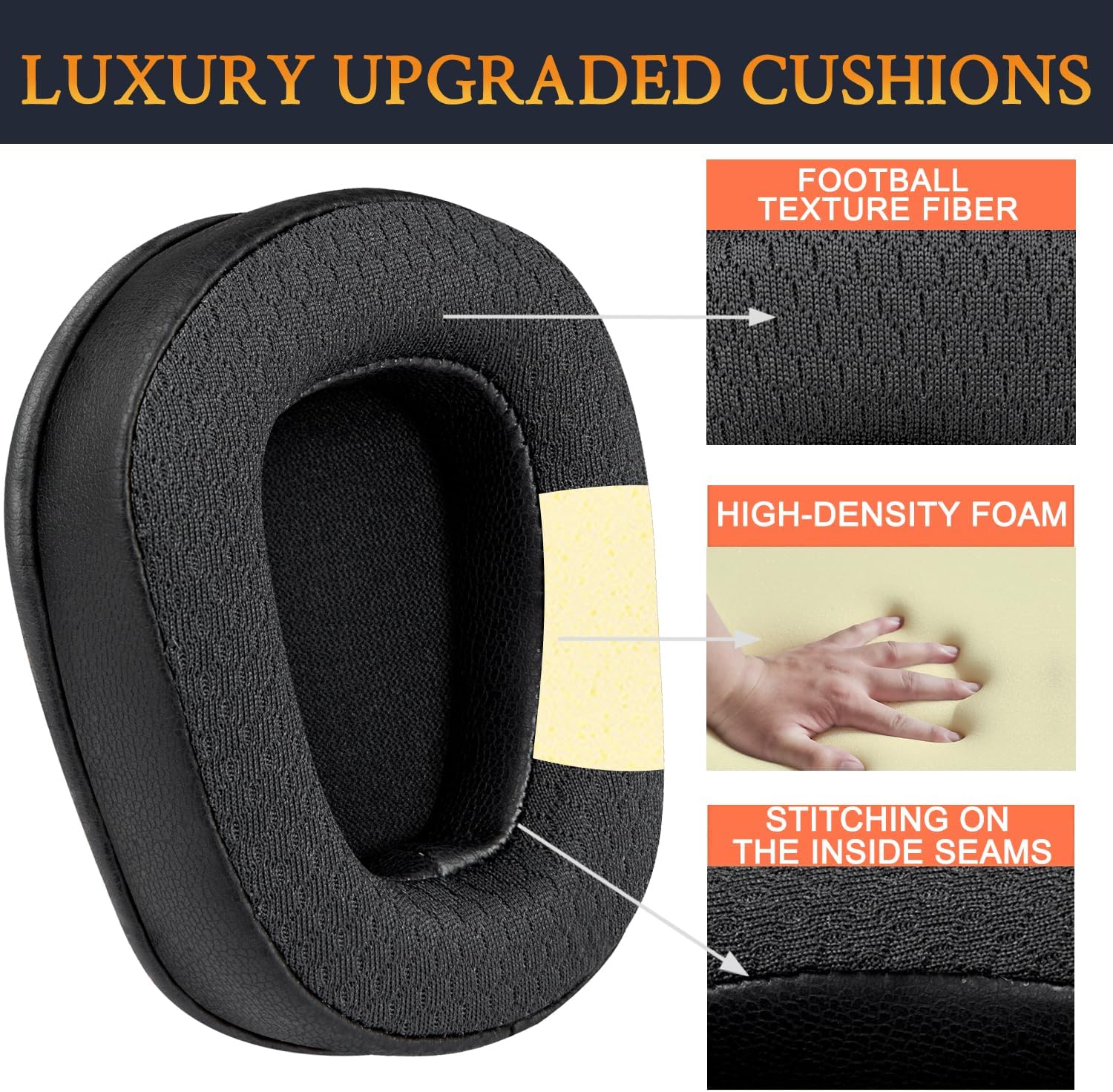 SOULWIT Earpads for BlueParrott B550-XT - Mesh Fabric
