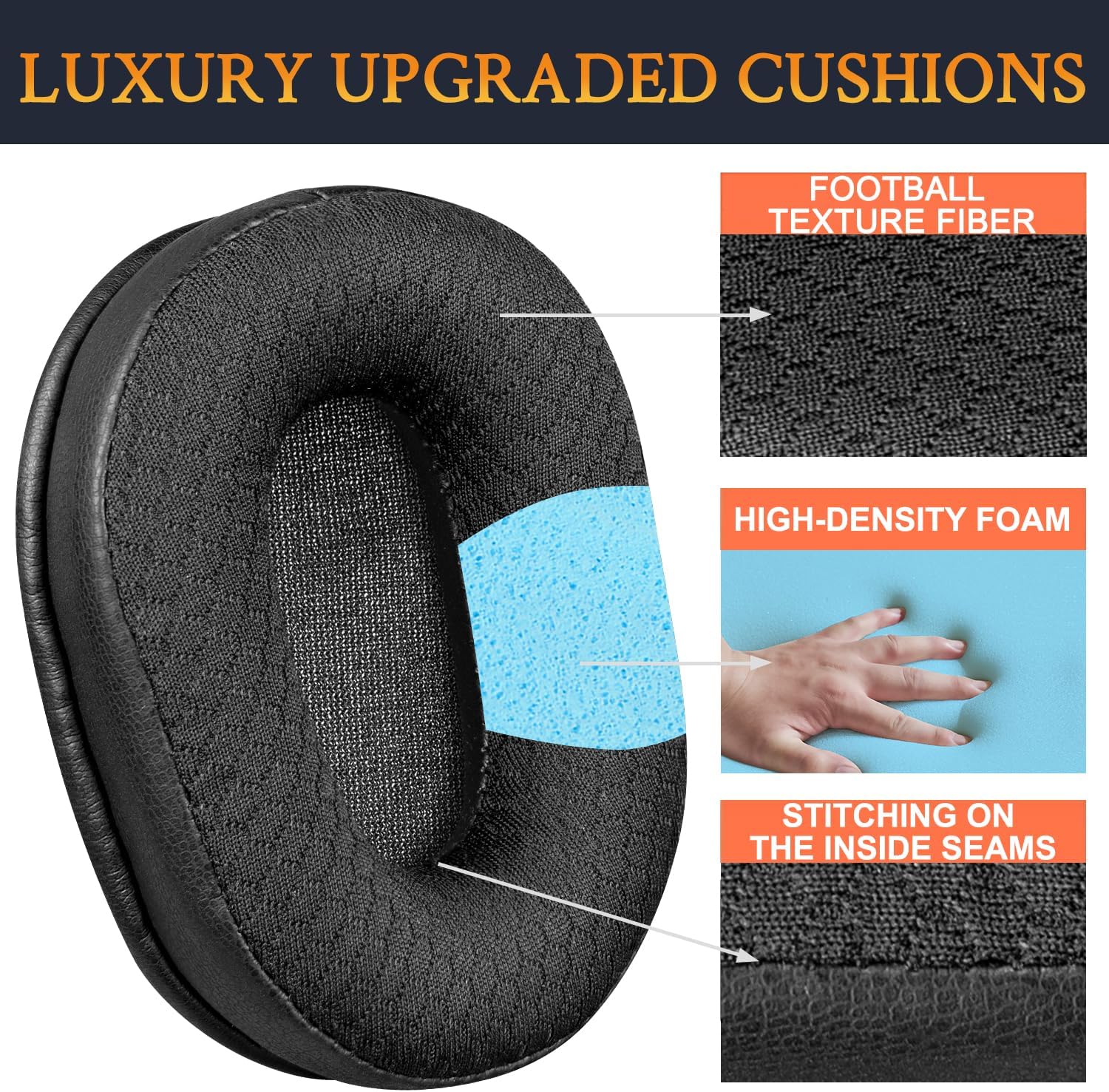 SOULWIT Earpads for BlueParrott B450-XT, S450-XT - Mesh Fabric
