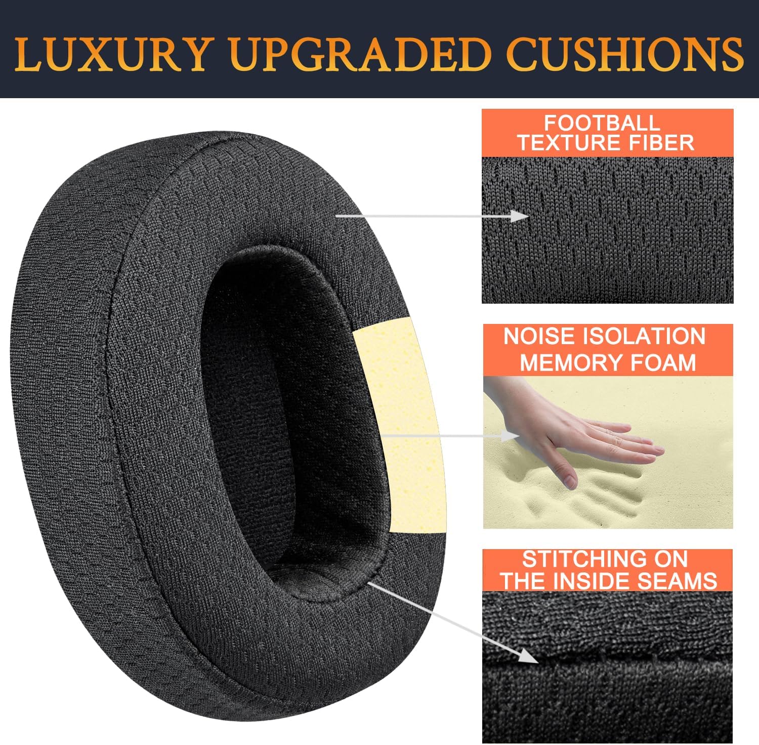 SOULWIT Earpads for Skullcandy Hesh 3/ANC/Evo & Crusher Wireless/ANC/Evo & Venue ANC - Mesh Fabric