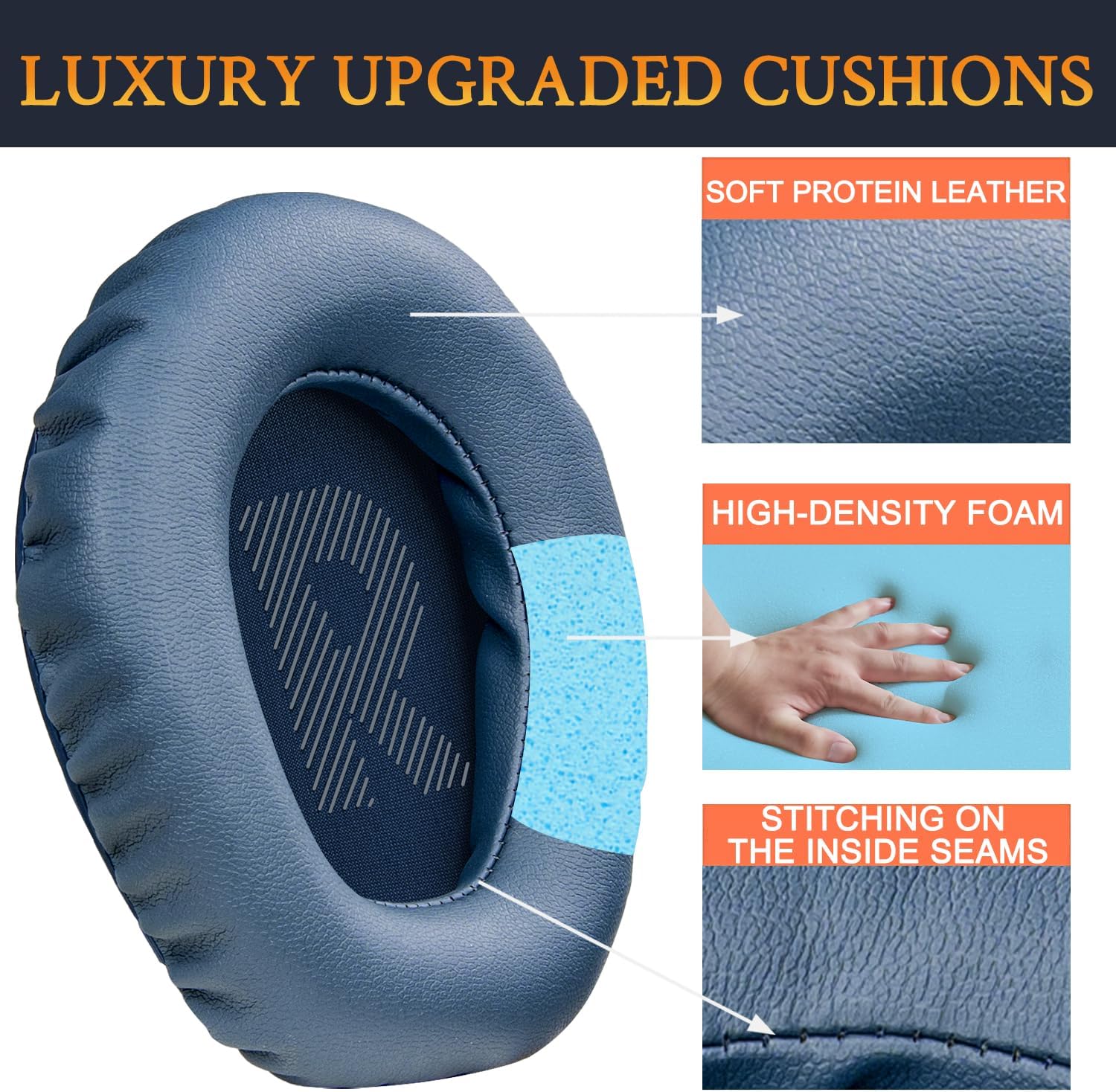 SOULWIT Earpads for JBL Quantum 100, 100X, 100P, 100M2, 350 - Protein Leather