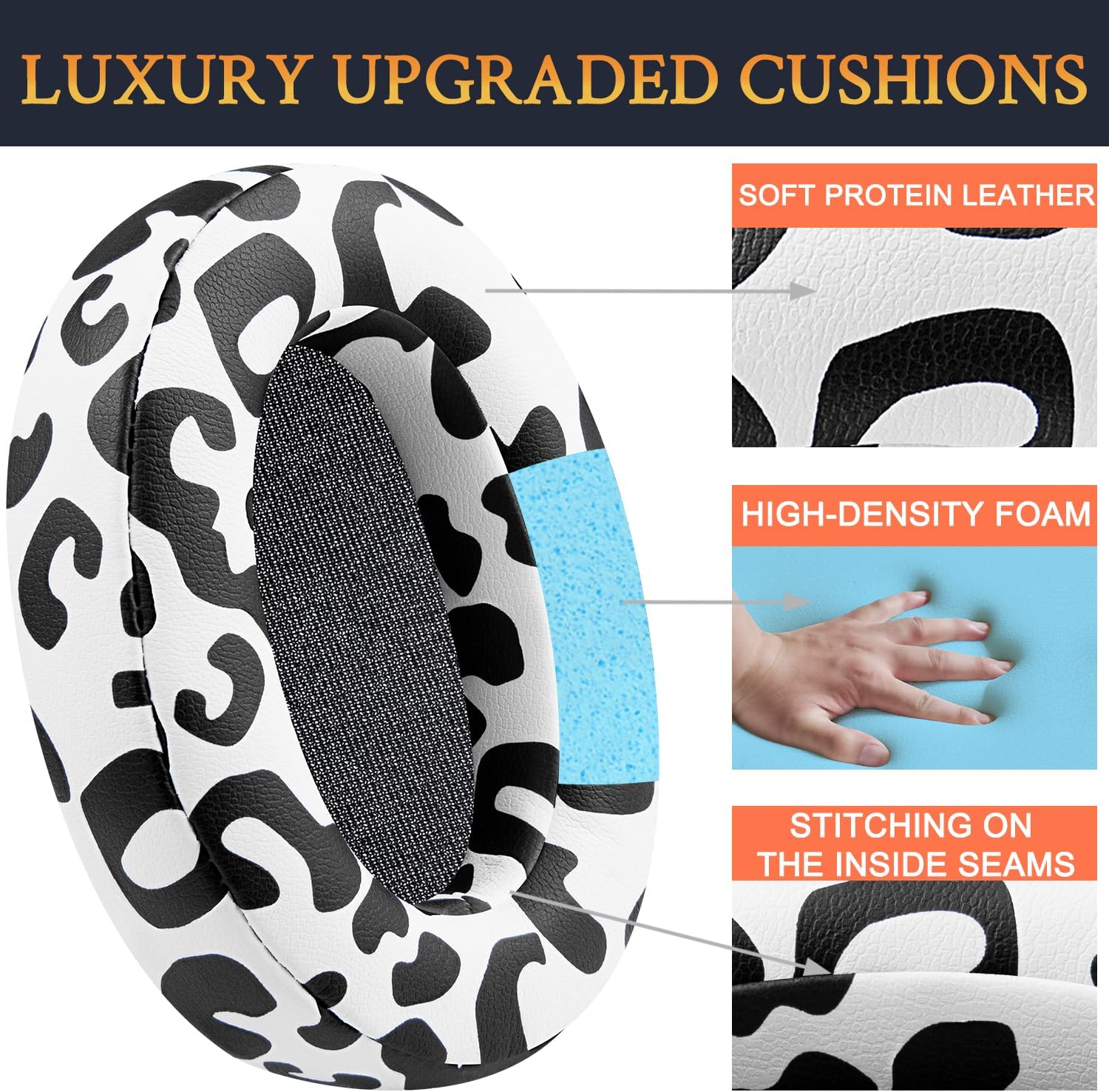 SOULWIT Earpads for Sony WH-XB900N, WH-CH710N, WH-CH720N, WH-RF400, MDR-RF895RK - Protein Leather