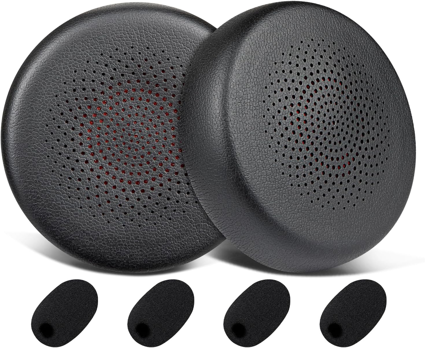 SOULWIT Earpads + 4Pcs Microphone Pop Filter for Yealink BH70, WH64 Wireless Headset