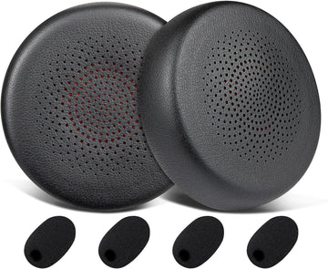 SOULWIT Earpads + 4Pcs Microphone Pop Filter for Yealink BH70, WH64 Wireless Headset