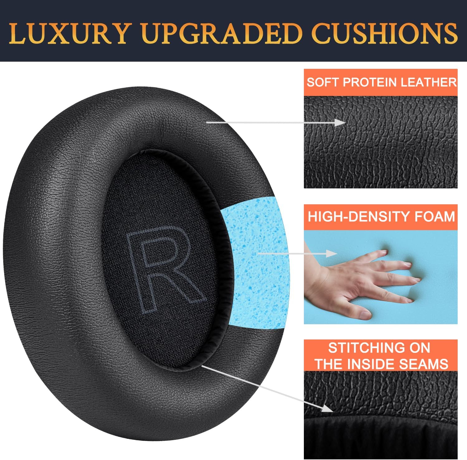 SOULWIT Earpads for Anker Soundcore Life Q30/Q35 - Protein Leather