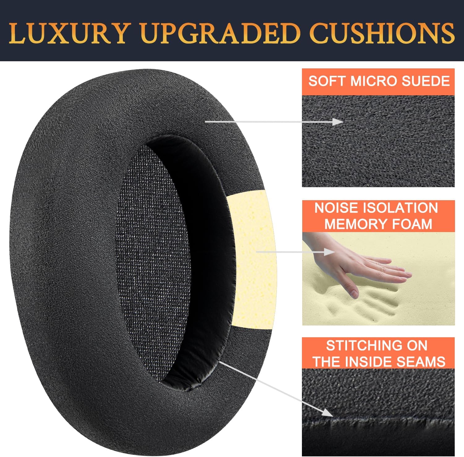 SOULWIT Earpads for Sony WH-XB910N - Micro Suede