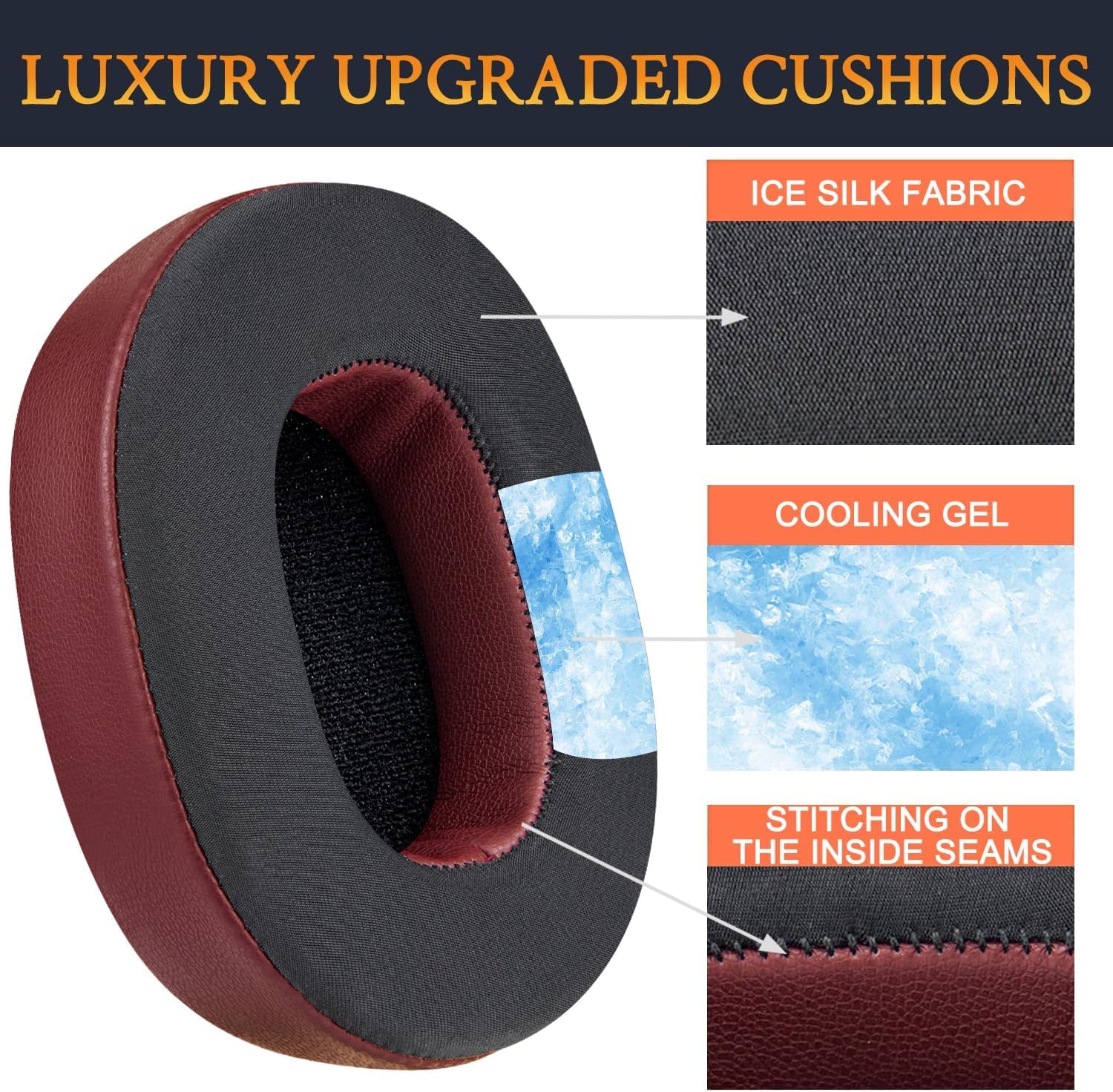 SOULWIT Earpads for Skullcandy Hesh 3/ANC/Evo & Crusher Wireless/ANC/Evo & Venue ANC - Cooling Gel