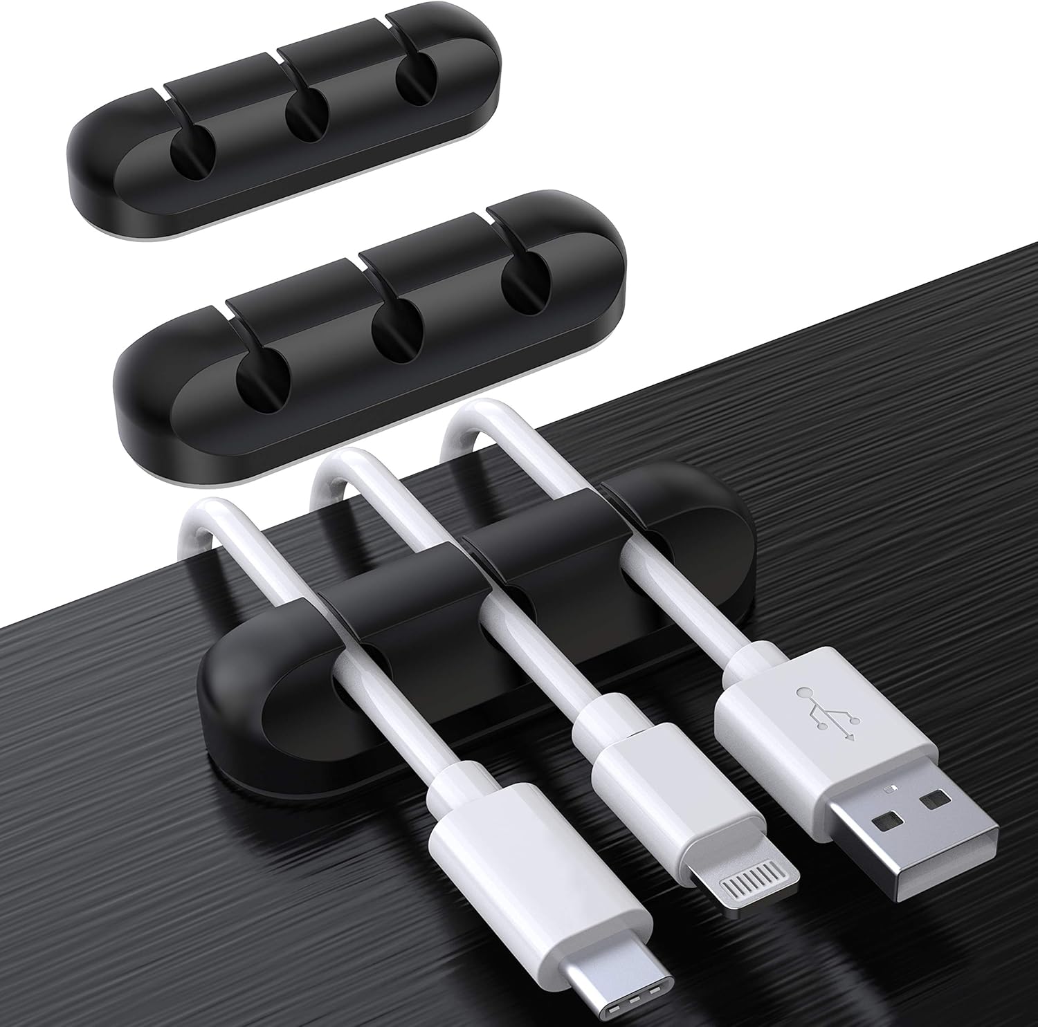 SOULWIT Cable Holder Clips, 3-Pack Cable Management Cord Organizer Clips Silicone Self Adhesive