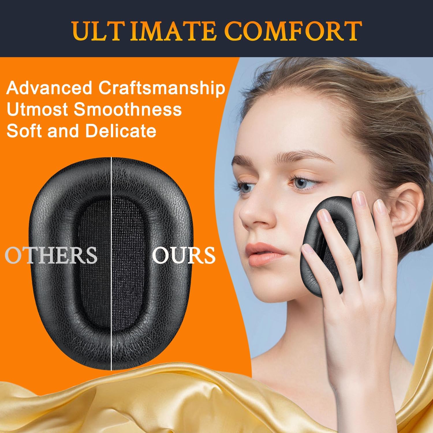 SOULWIT Earpads for BlueParrott B450-XT, S450-XT - Protein Leather