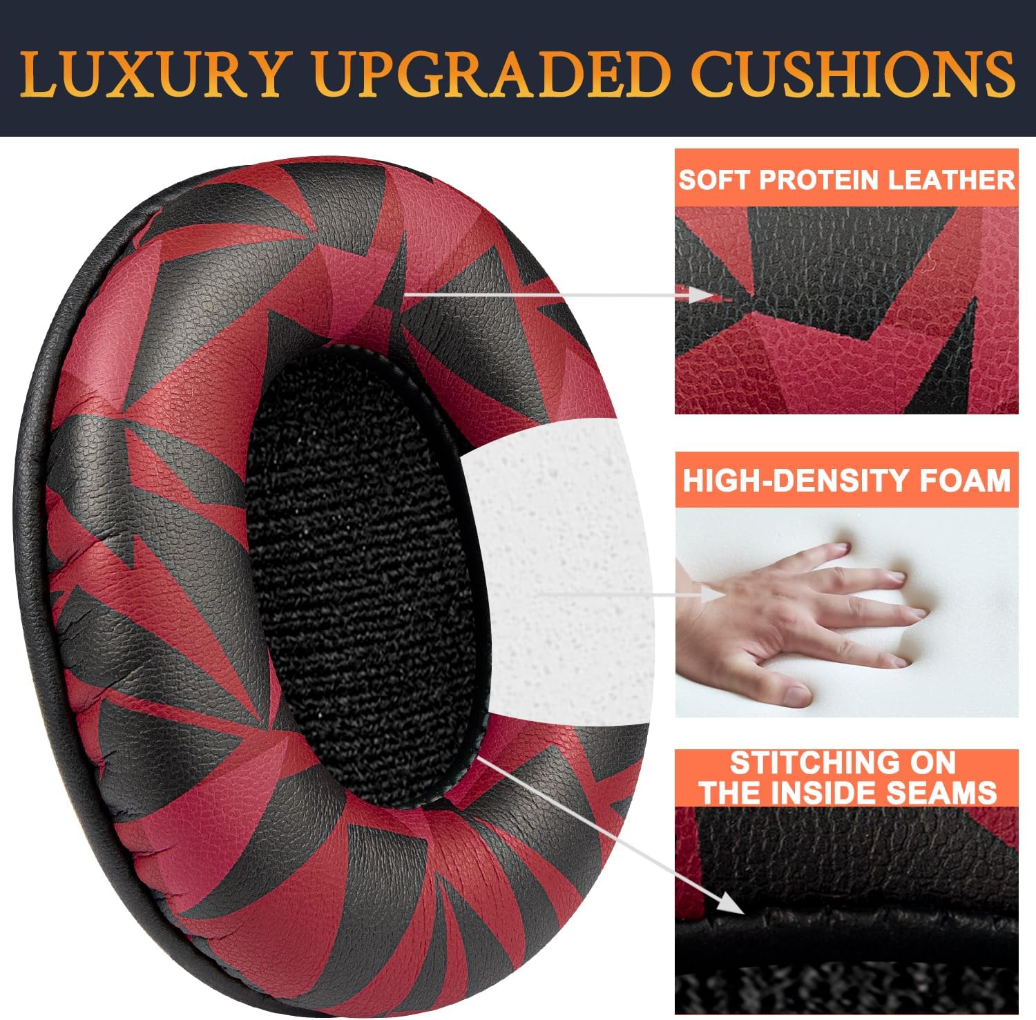 SOULWIT Earpads for Sony MDR-7506, MDR-V6, MDR-V7, MDR-CD900ST - Protein Leather