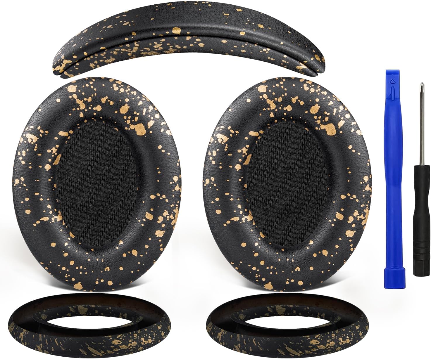 SOULWIT Replacement Kit for Bose QuietComfort 15, QuietComfort 2, Earpads + Headband + Earpads Cover