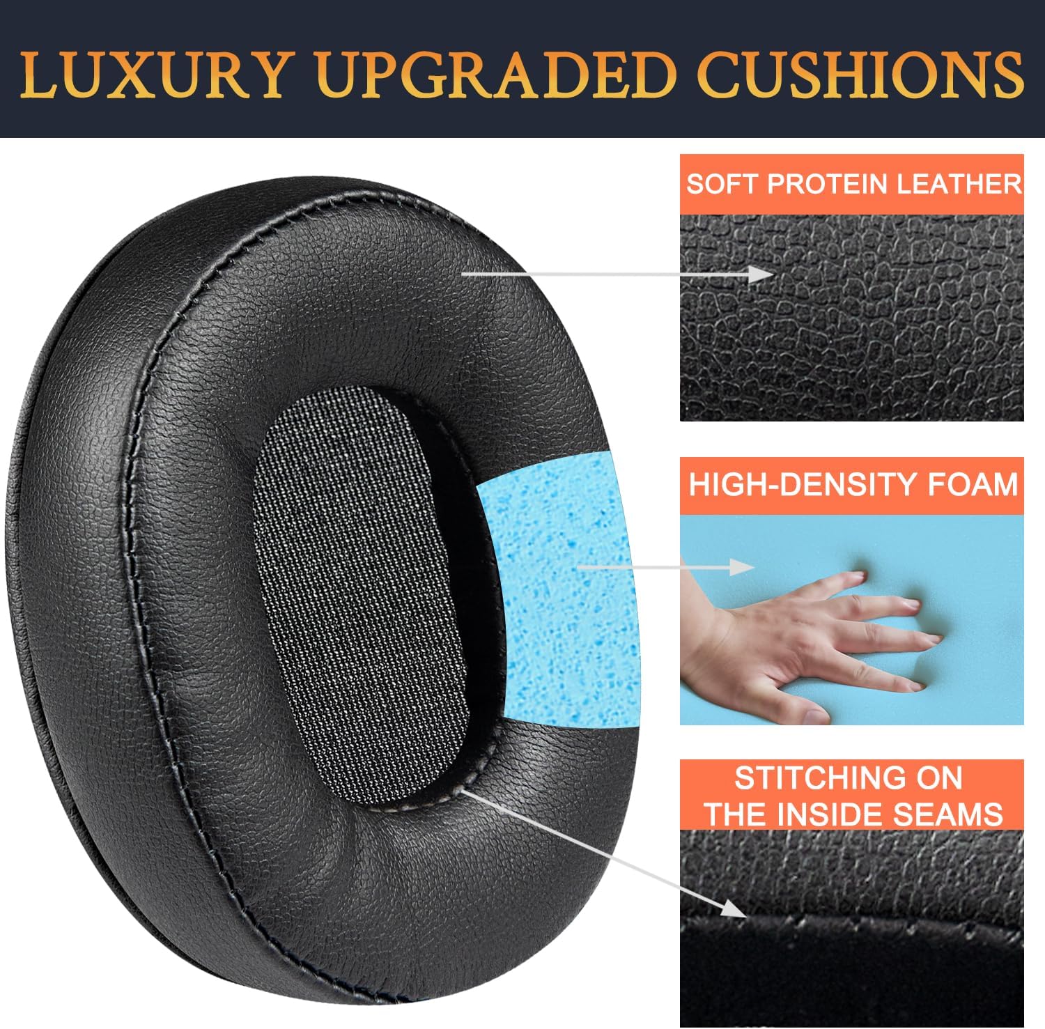 SOULWIT Earpads for Audio-Technica ATH-M60X - Protein Leather