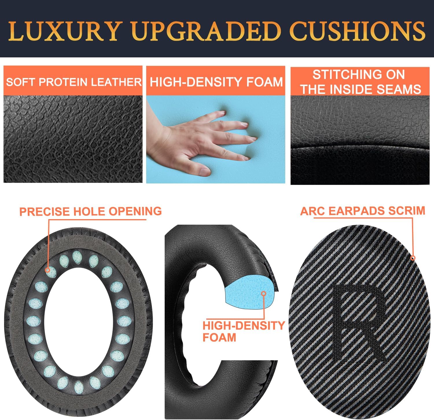 SoloWIT Earpads for Bose QuietComfort 35 Series - Protein Leather