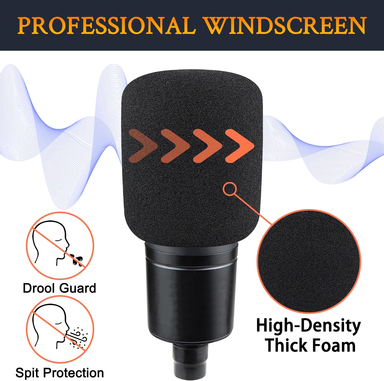 SOULWIT 2Pcs Microphones Pop Filter for Audio-Technica AT2020/AT2050/AT4040