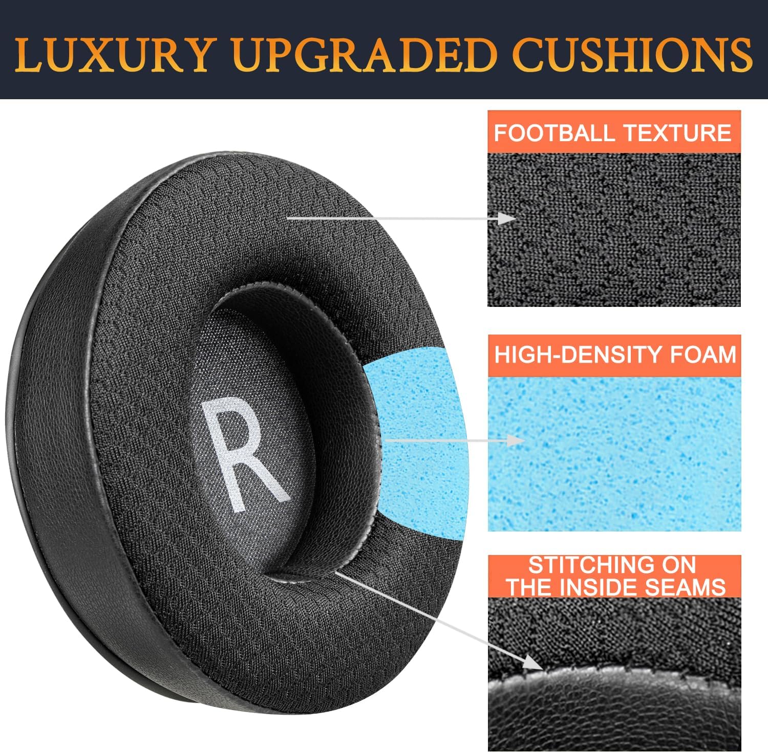 SOULWIT Earpads for JBL Synchros E50BT / S500 / S700 - Mesh Fabric