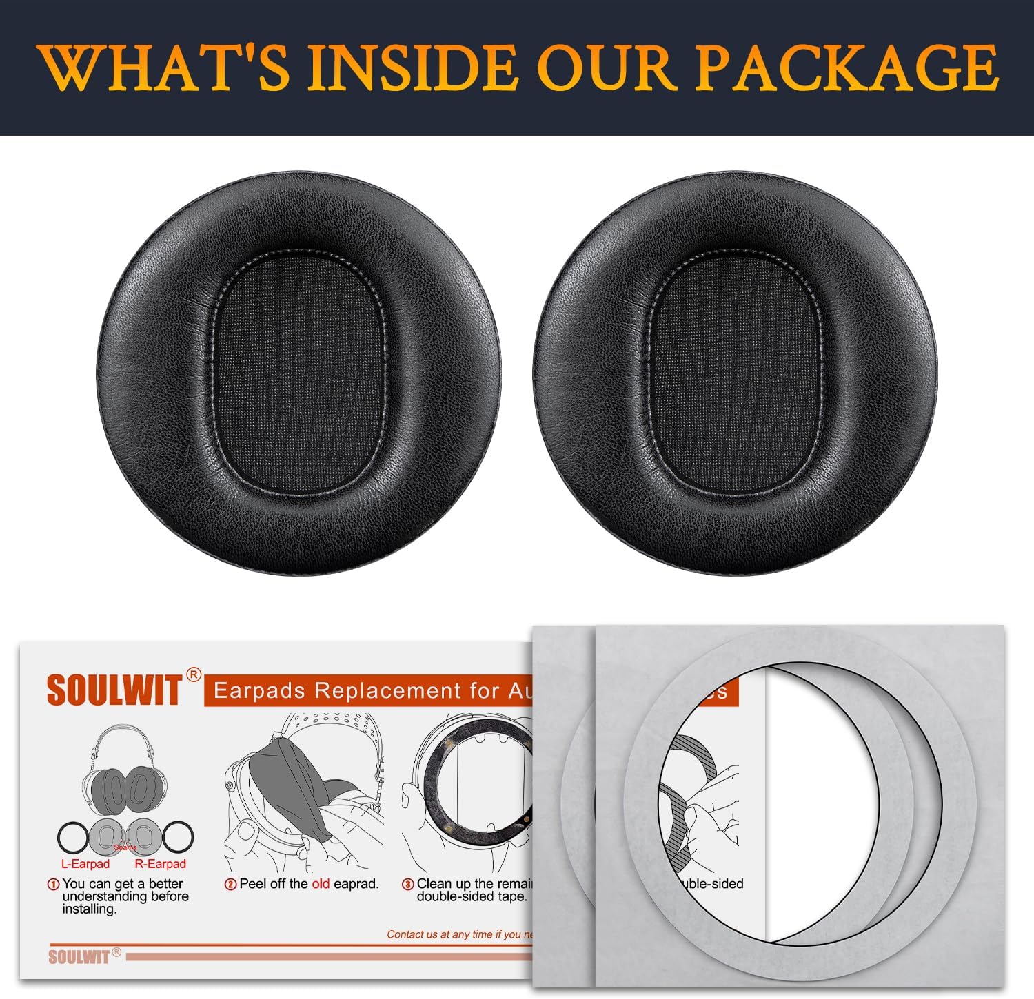 SOULWIT Earpads for Audeze LCD-2, LCD-2C, LCD-3, LCD-4, LCD-4Z, LCD-MX4, LCD-X, LCD-XC - Protein Leather